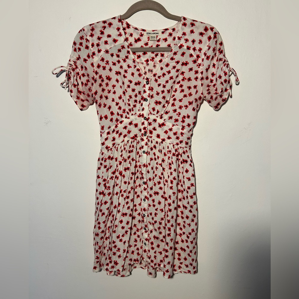 Billabong Red and White Floral Dress